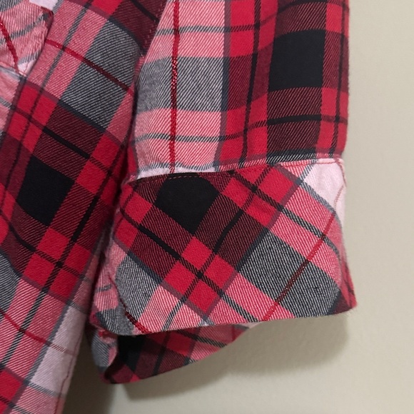 Victoria's Secret Red and Black Plaid Sleep Shirt - Picture 4 of 5